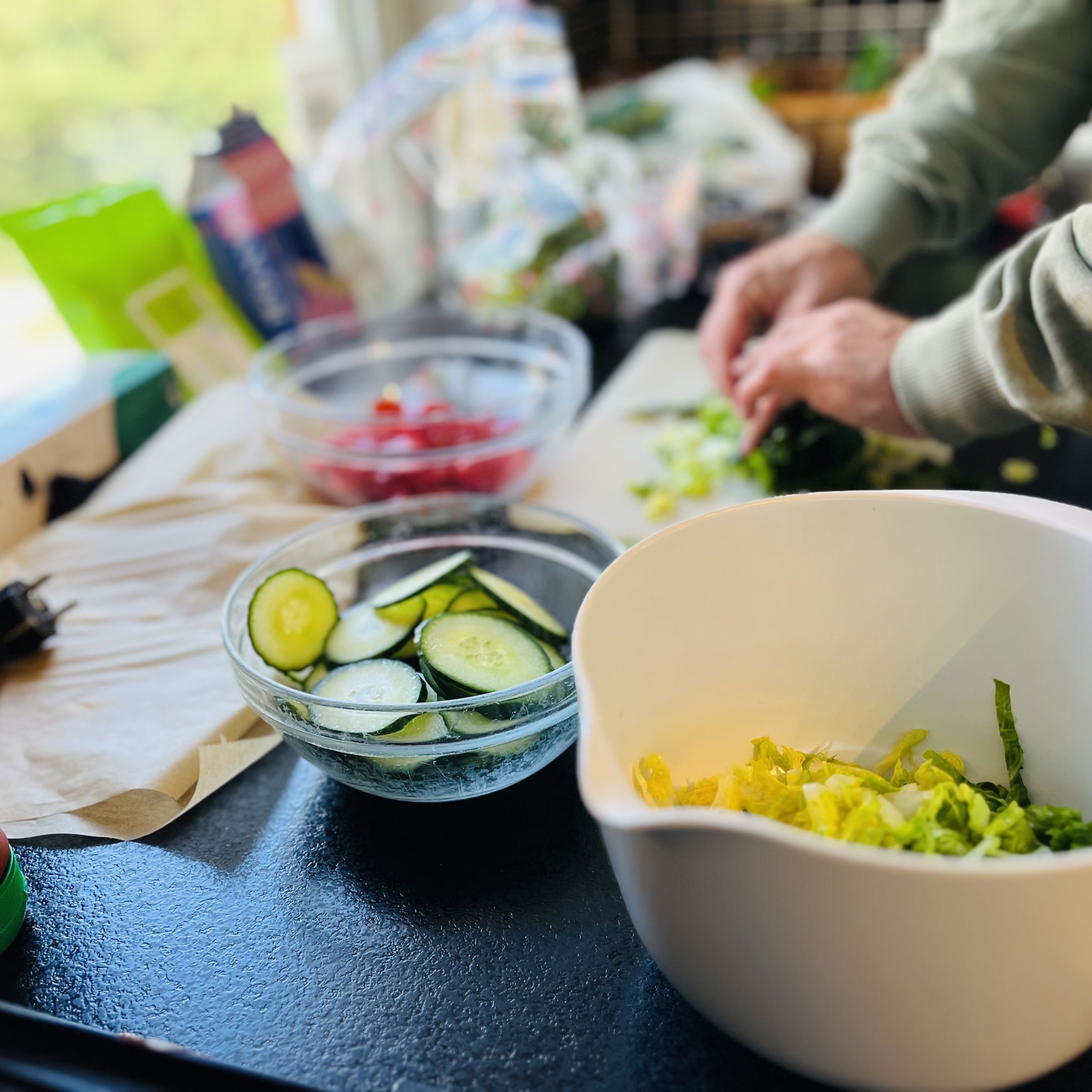 Skåle med grøntsager